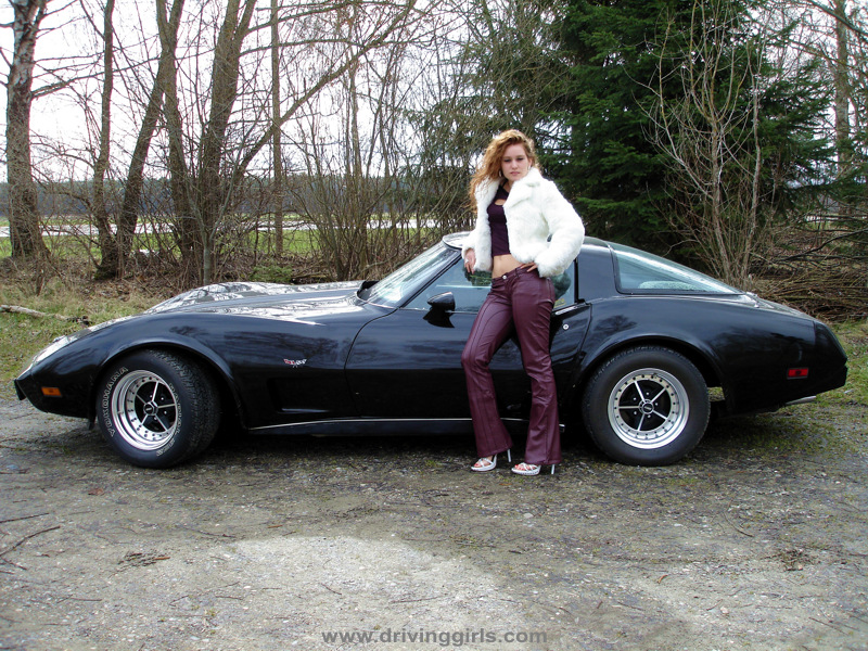 Jennifer is driving her 1978' Corvette 